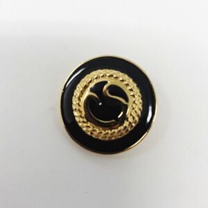 St saint john 1” replacement button black gold enamel Shank‎